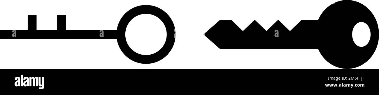 Icônes de silhouettes clés de différentes formes. Vecteur modifiable. Illustration de Vecteur