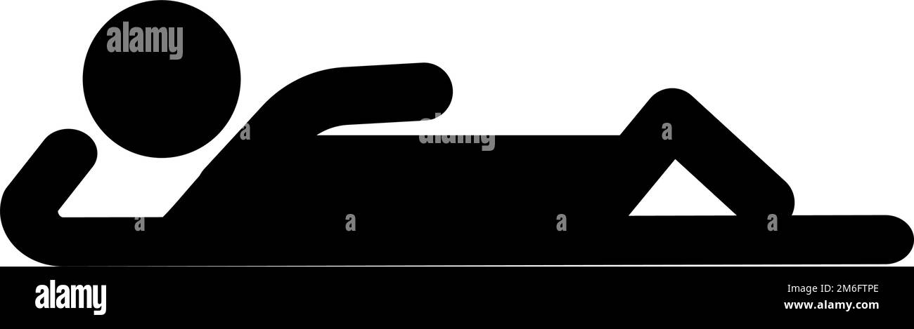 Icône de silhouette d'une personne couchée. Vecteur modifiable. Illustration de Vecteur