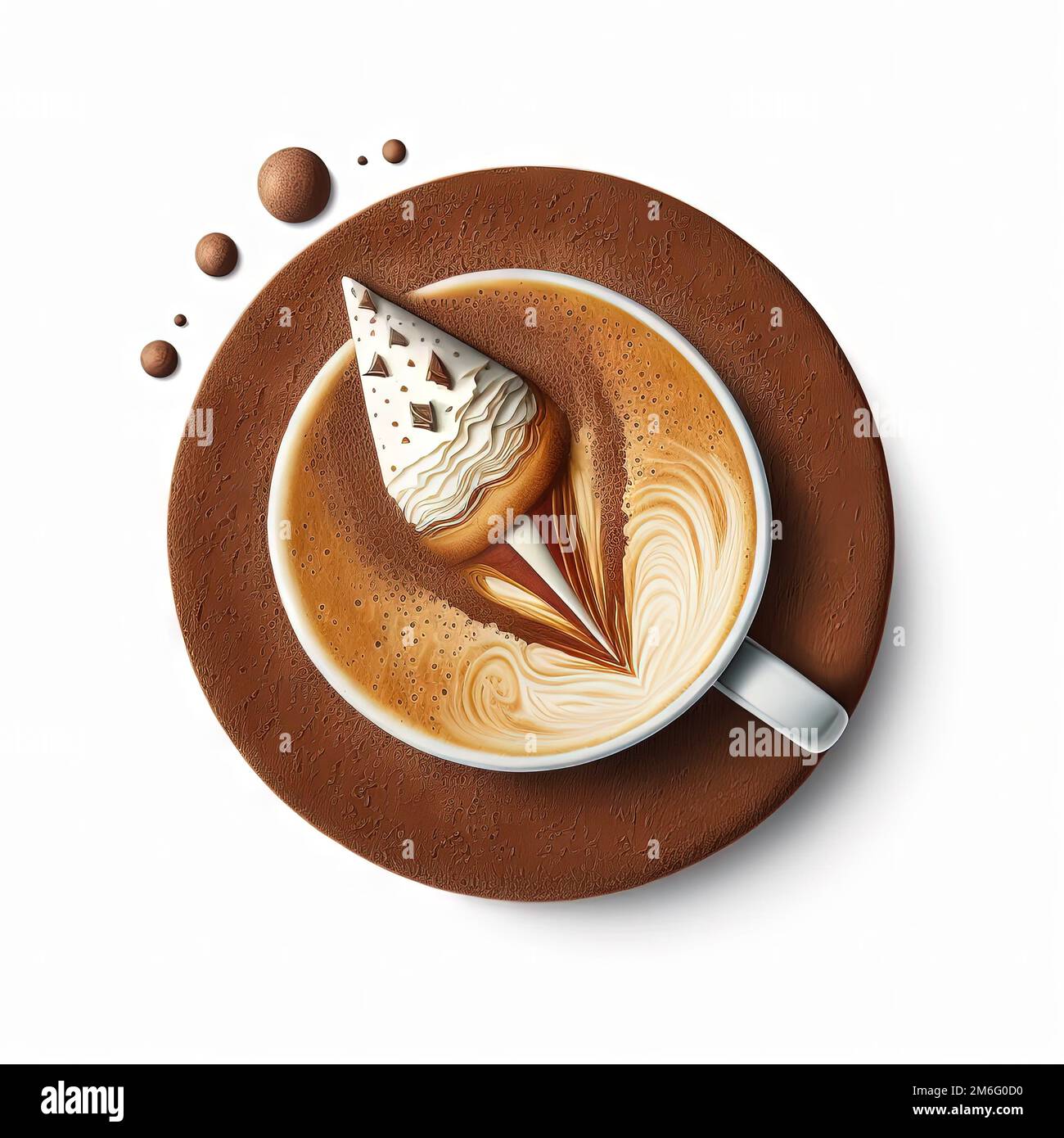 tasse de café latte art Banque D'Images