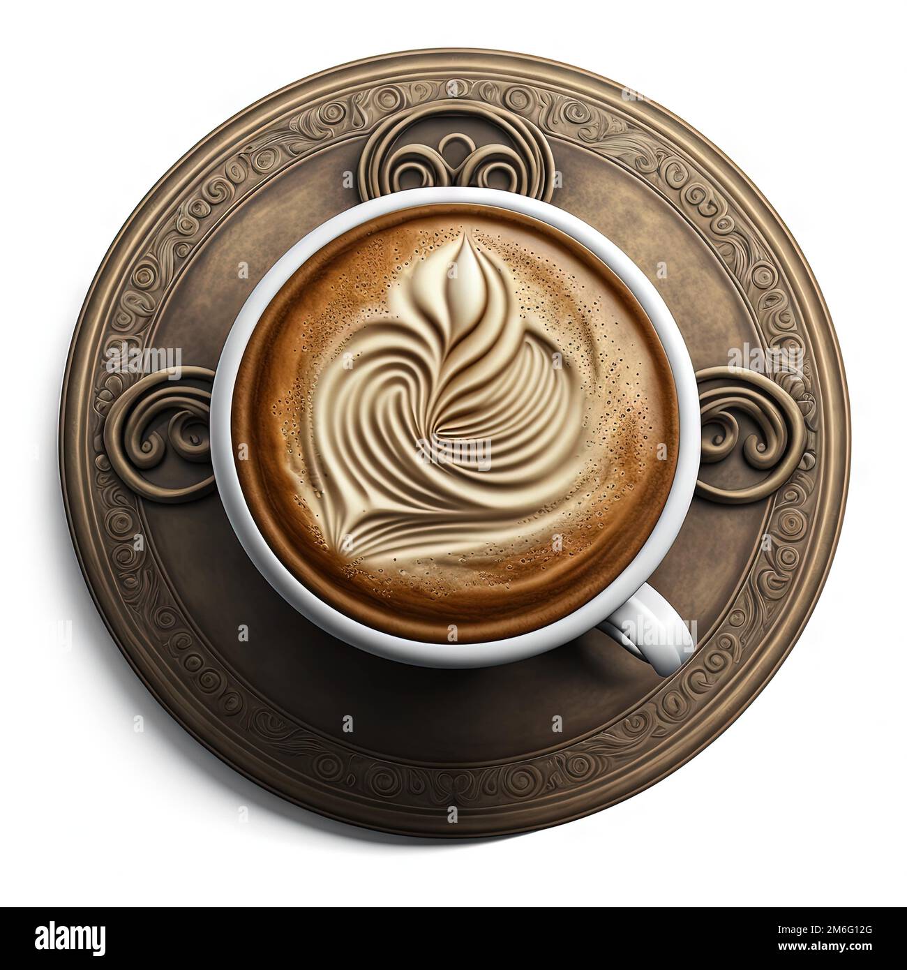 tasse de café latte art Banque D'Images