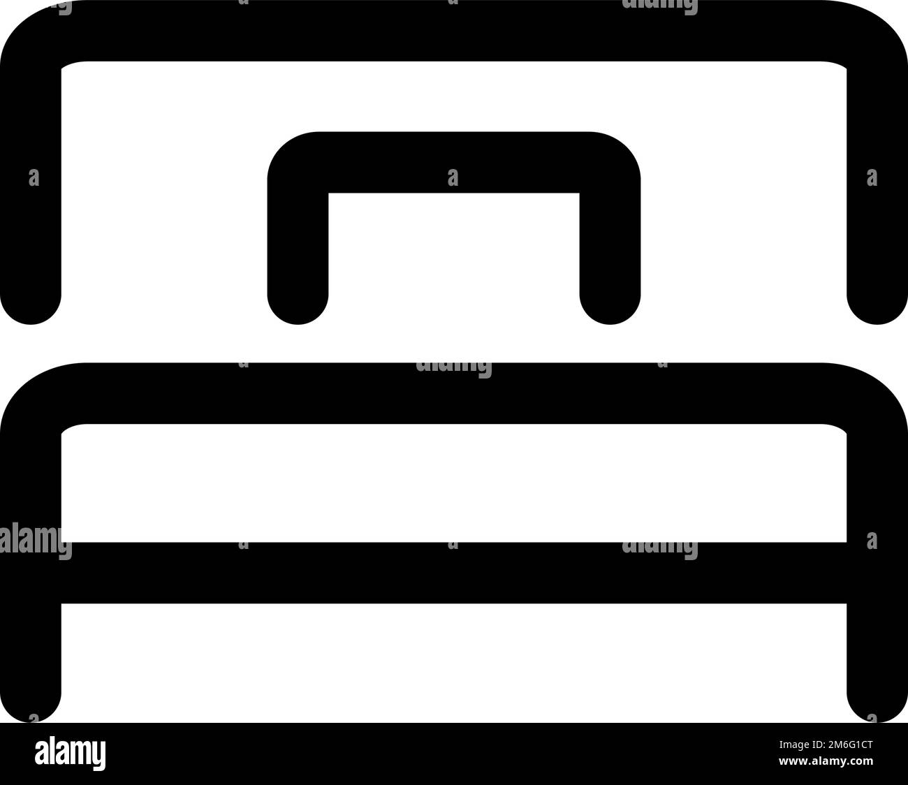 Icône lit simple. Hôtel et hébergement. Vecteur modifiable. Illustration de Vecteur