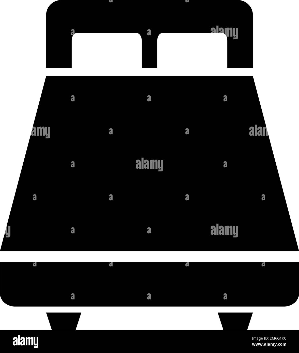 Icône de silhouette de lit double. Vecteur modifiable. Illustration de Vecteur