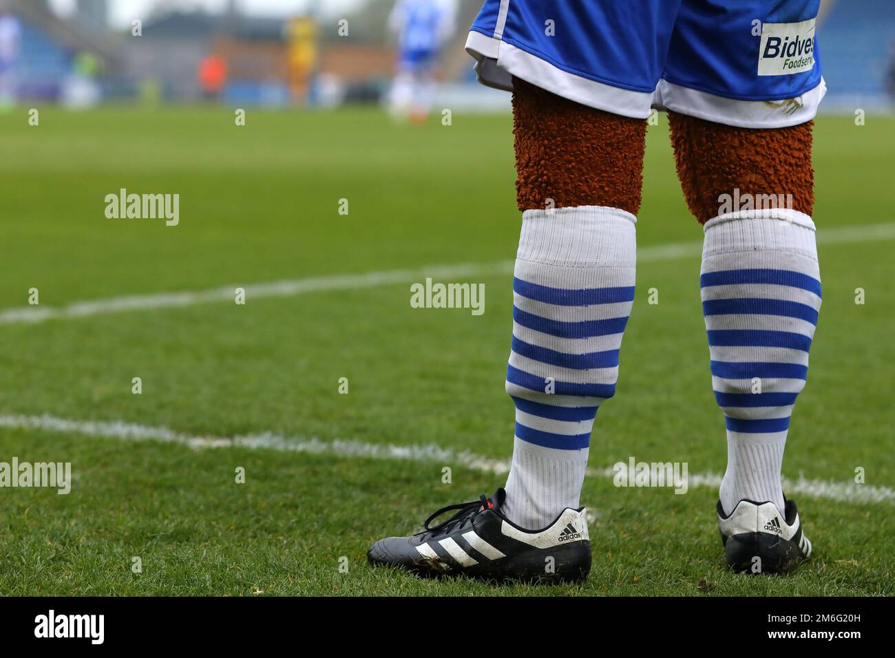 Colchester United Club Mascot, Eddie The Eagle - Colchester United v Yeovil Town, Sky Bet League Two, Weston Homes Community Stadium, Colchester - 6th mai 2017. Banque D'Images