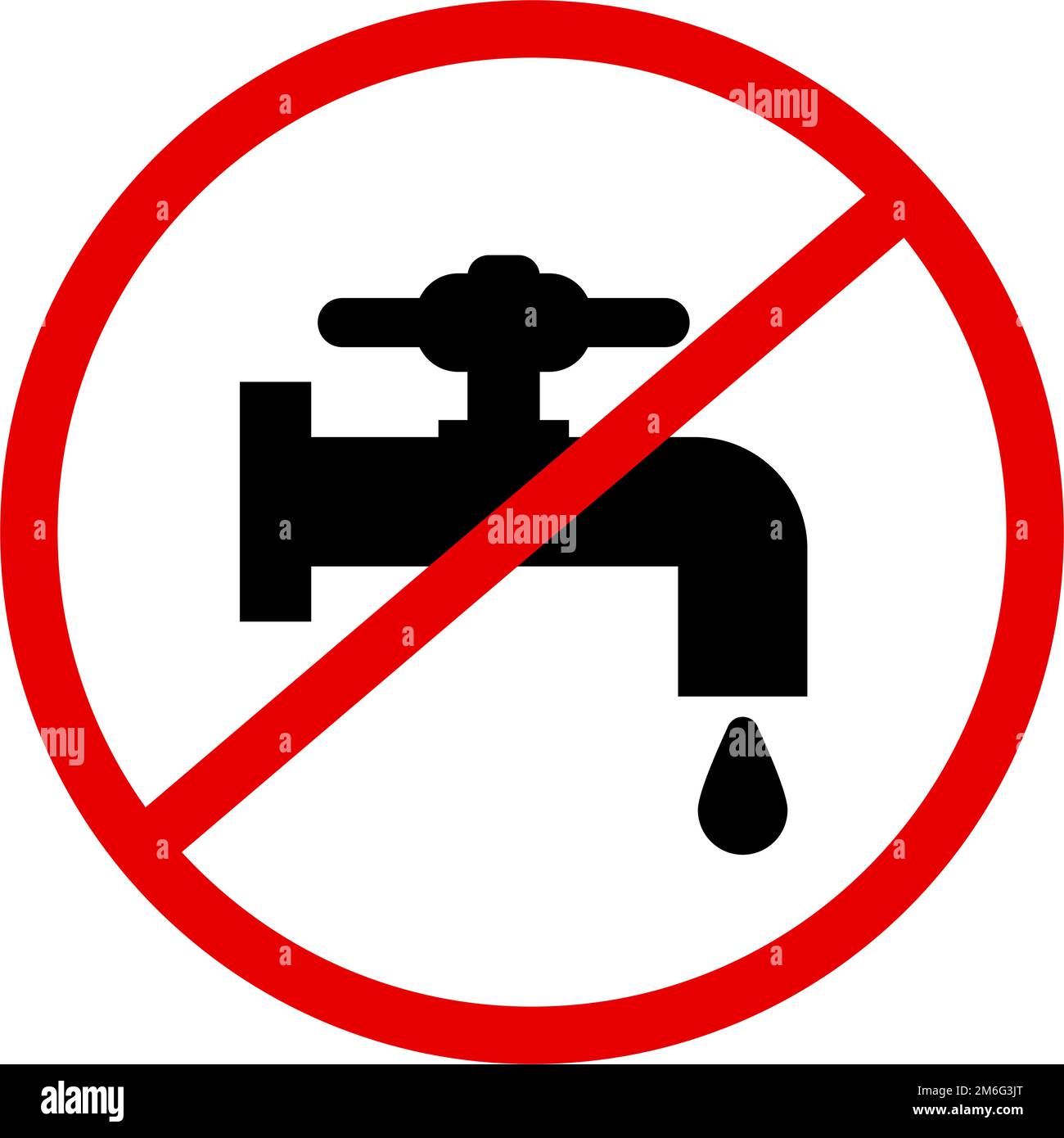 Panneau de non-consommation d'eau. Utilisation du robinet d'eau interdite. Vecteur modifiable. Illustration de Vecteur