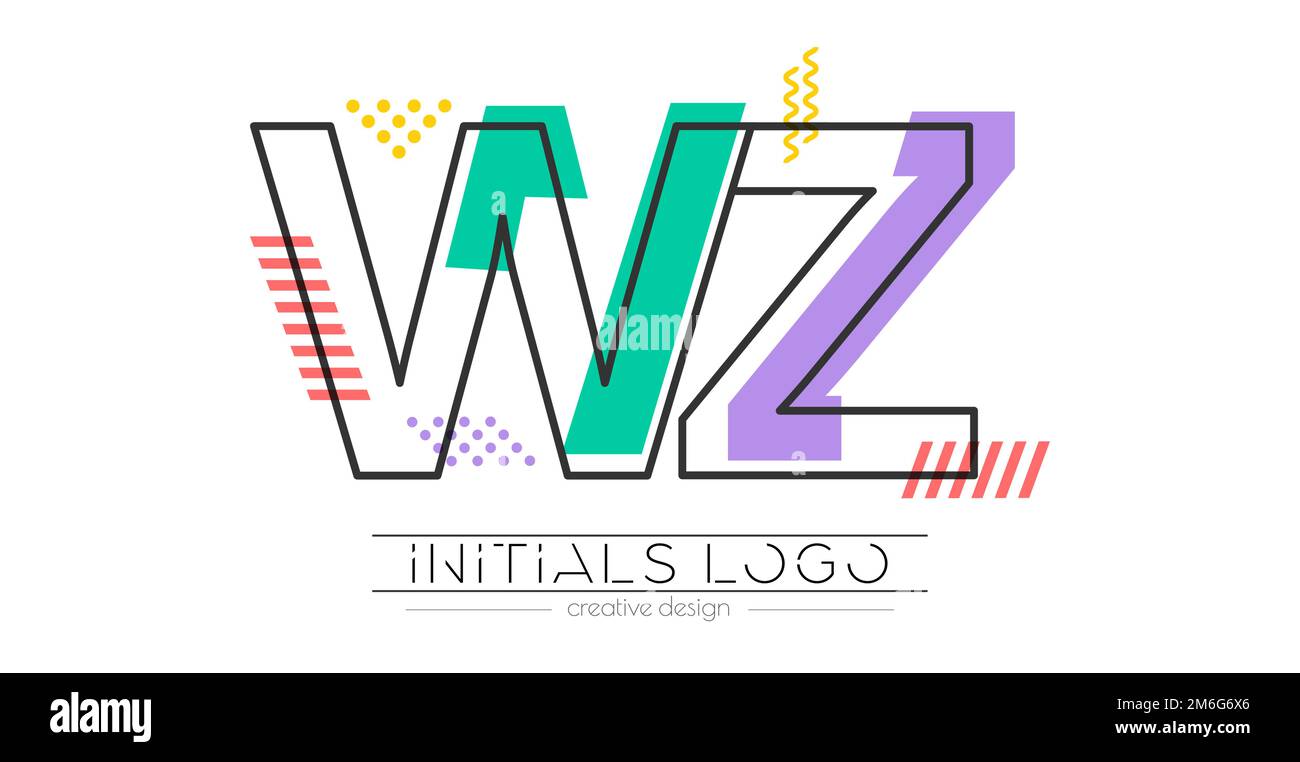 Lettres W et Z. fusion de deux lettres. Initiales logo ou symbole d'abréviation. Illustration vectorielle pour la conception créative et les idées créatives Illustration de Vecteur