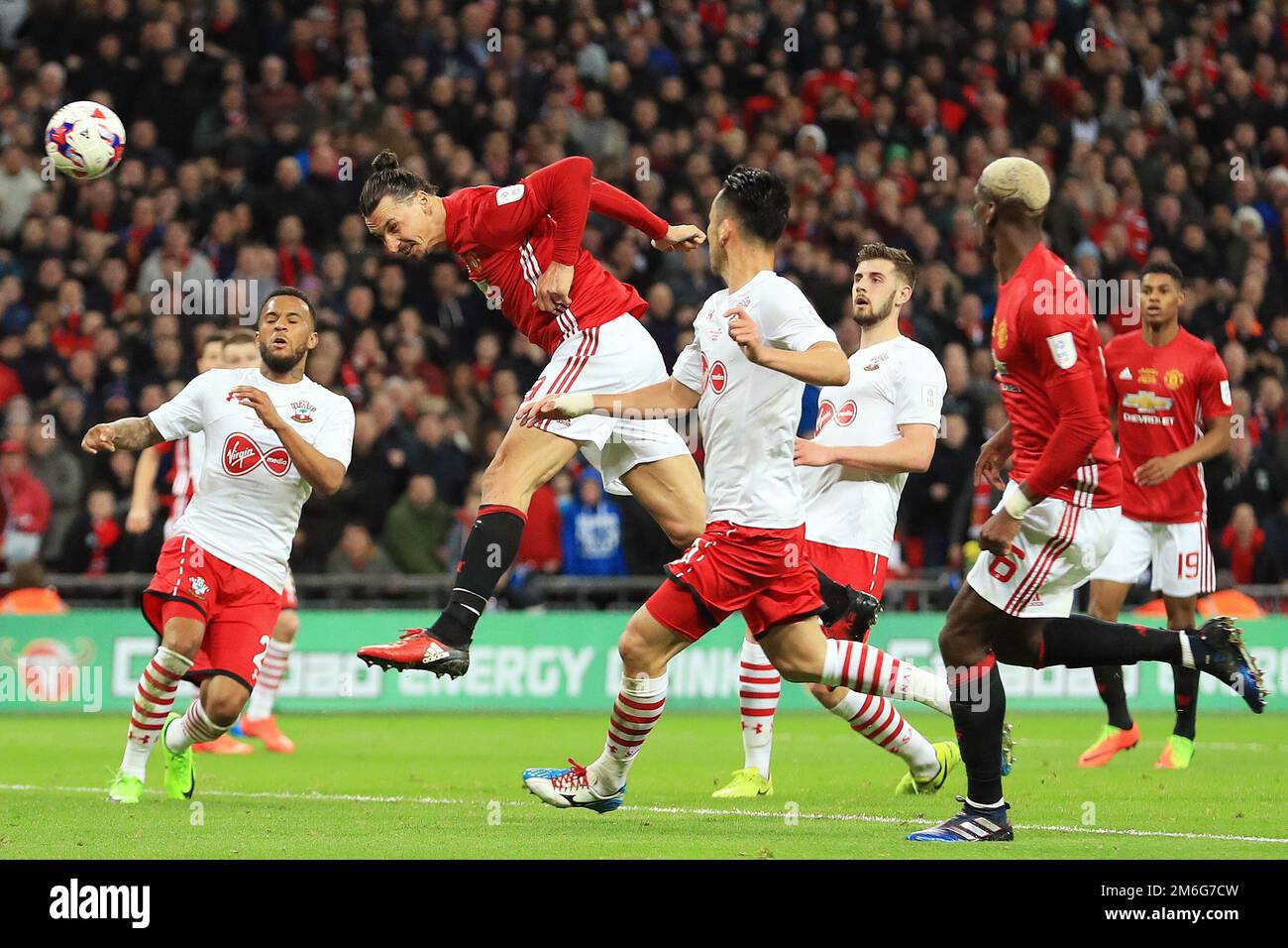 Zlatan Ibrahimovic, de Manchester United, a fait ses 3-2 - Manchester United contre Southampton, finale de la coupe EFL, Stade Wembley, Londres - 26th février 2017. Banque D'Images