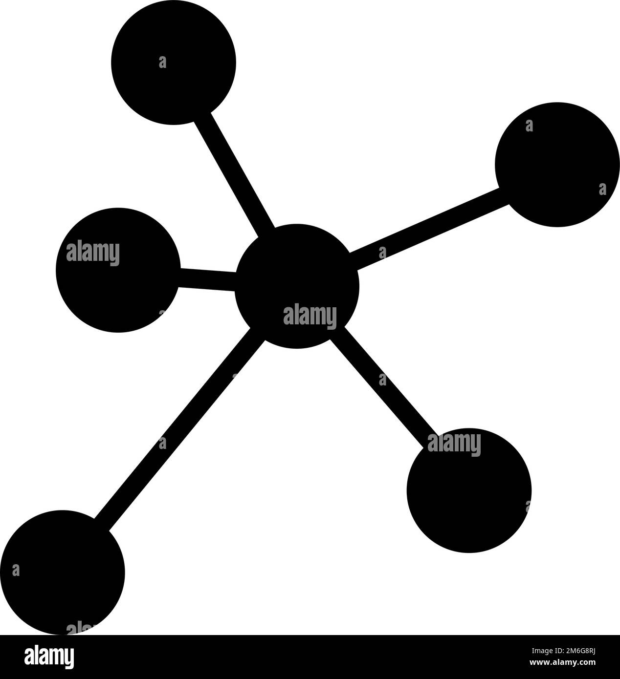 Icône de silhouette moléculaire. Structure moléculaire. Vecteur modifiable. Illustration de Vecteur