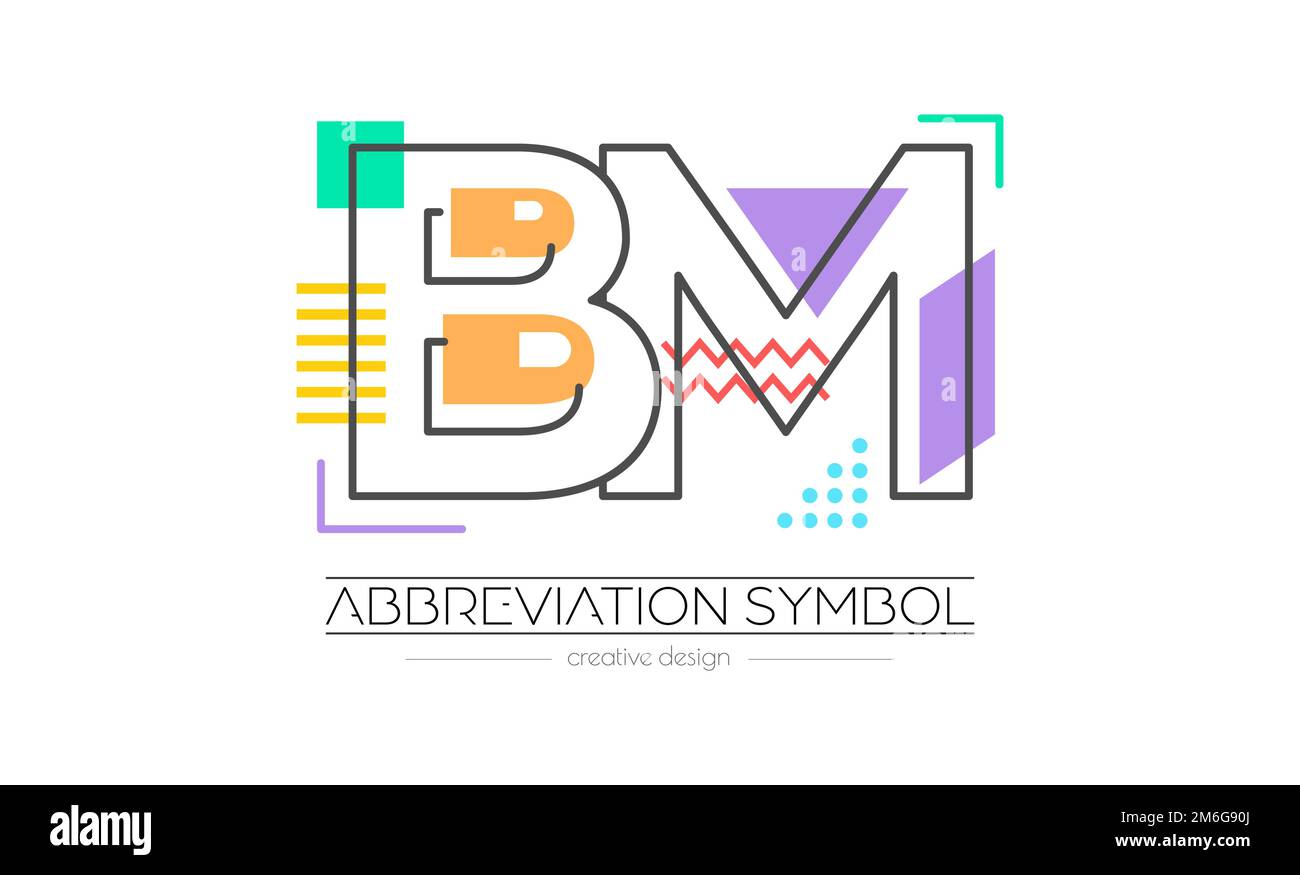 Lettres B et M. Fusion de deux lettres. Initiales logo ou symbole d'abréviation. Illustration vectorielle pour le design créatif et les idées créatives. Style plat. Illustration de Vecteur
