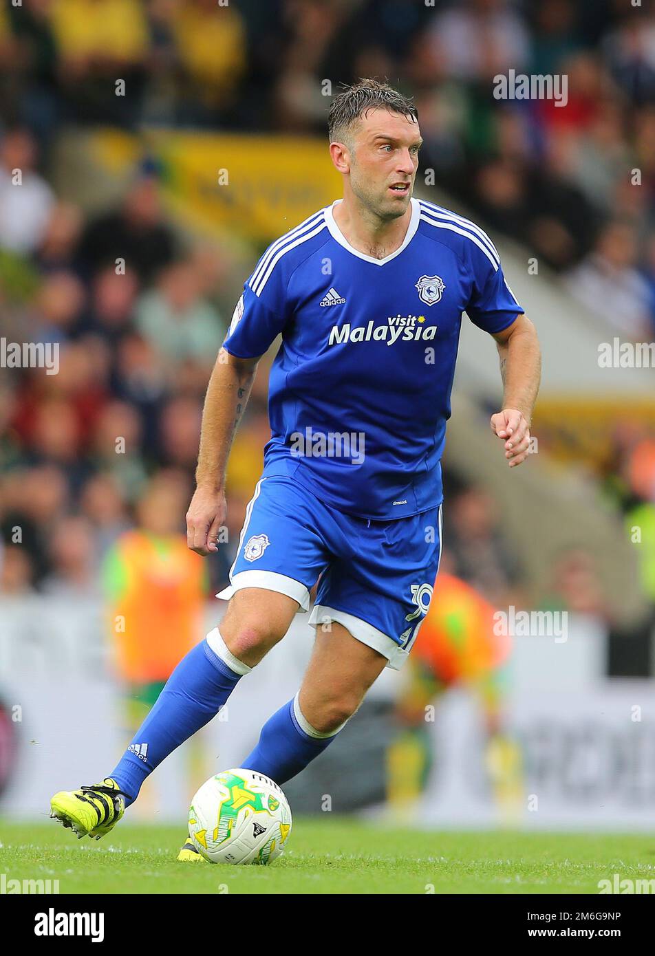 Rickie Lambert de Cardiff City - Norwich City / Cardiff City, Sky Bet Championship, Carrow Road, Norwich - 10th septembre 2016. Banque D'Images