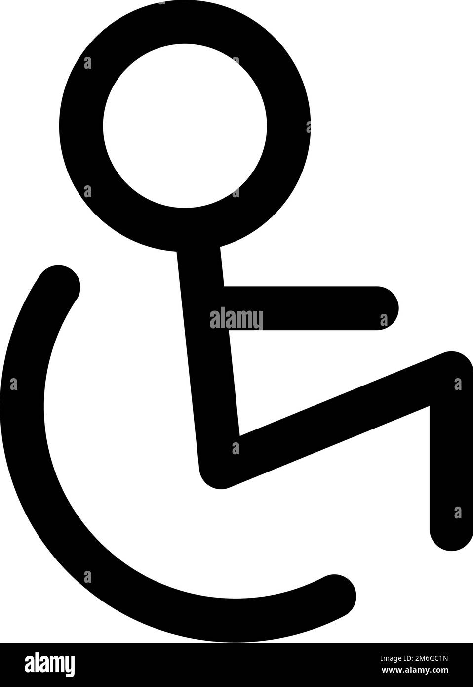 Icône fauteuil roulant simple. Parking handicapés. Vecteur modifiable. Illustration de Vecteur