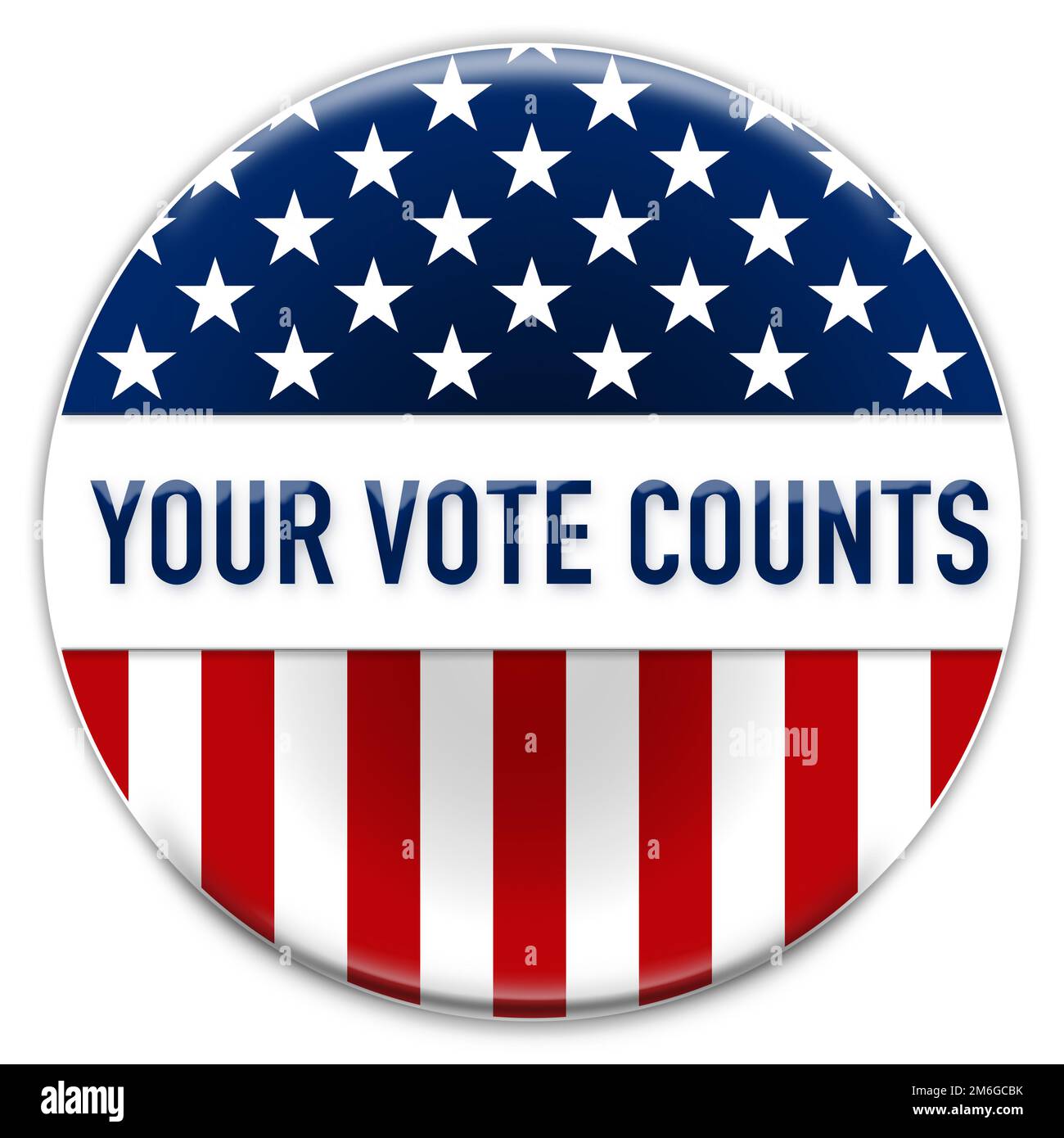 Votre vote compte - concept bouton badge Banque D'Images