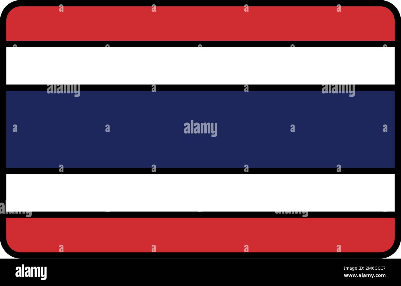 Icône drapeau de la Thaïlande. Vecteur modifiable. Illustration de Vecteur