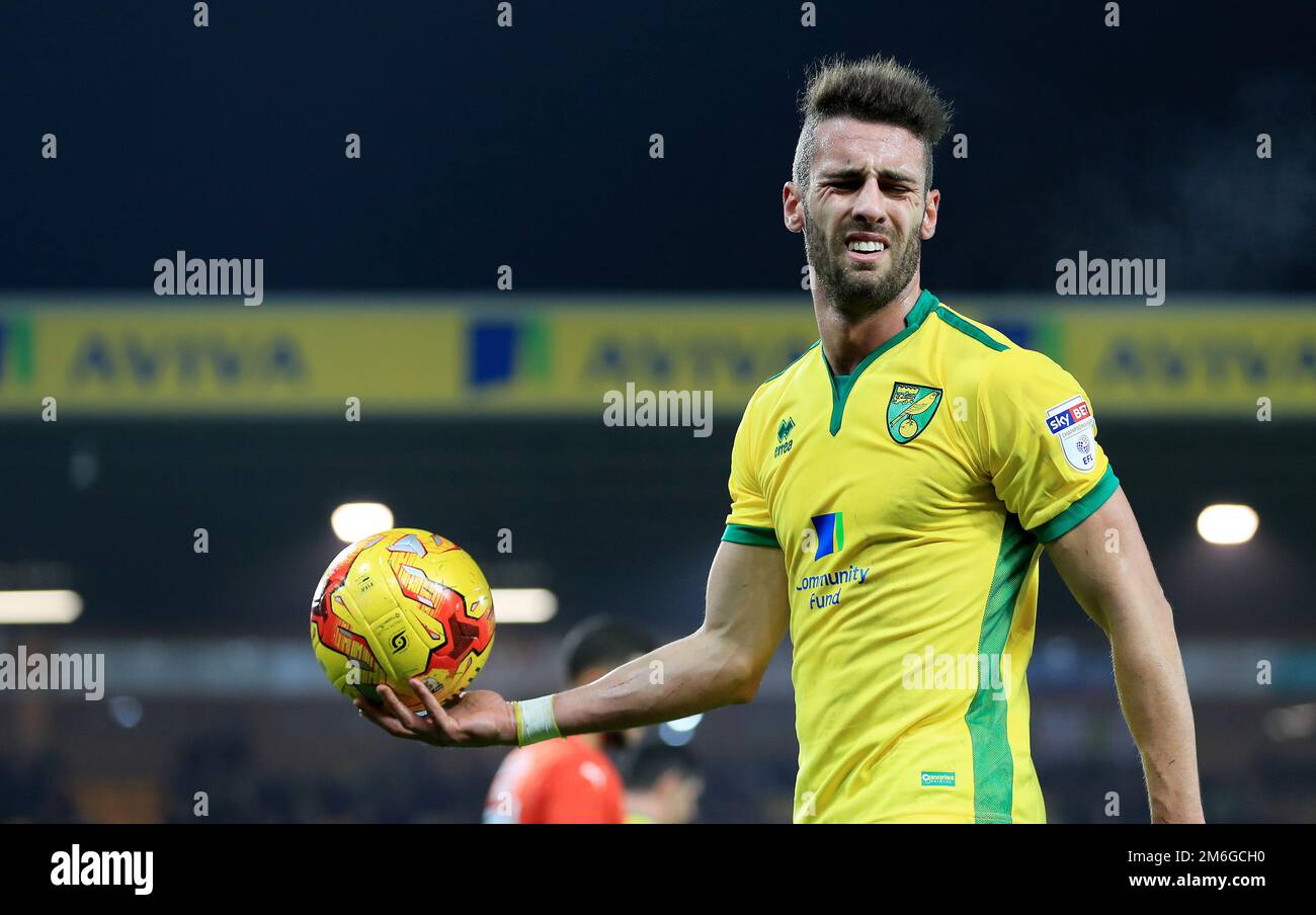 Ivo Pinto de Norwich City réagit comme il est réservé - Norwich City / Huddersfield Town, Sky Bet Championship, Carrow Road, Norwich - 16th décembre 2016. Banque D'Images