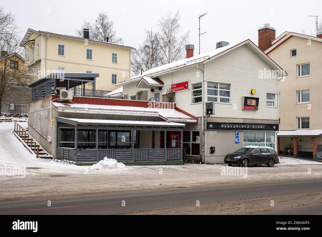 Lieu de rock alternatif Vastavirta-klubi et Pub Yläkerta dans le quartier de Pispala à Tampere, en Finlande Banque D'Images