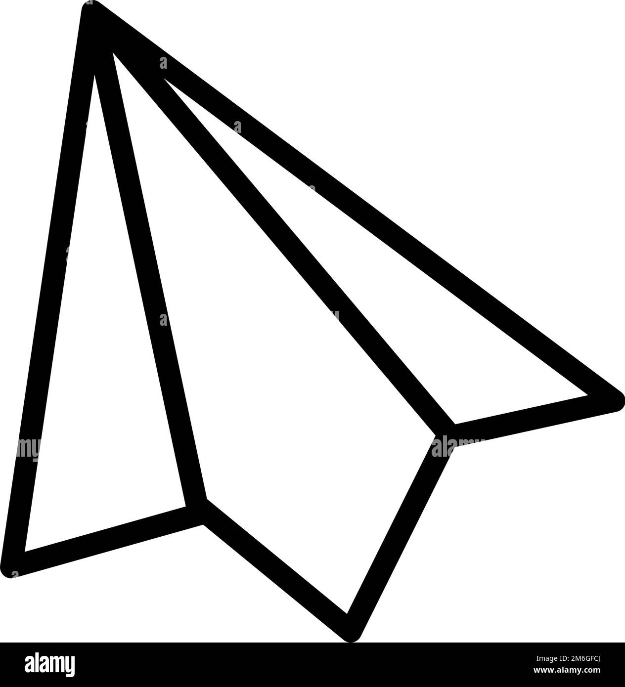 Icône avion papier simple. Origami. Vecteur modifiable. Illustration de Vecteur