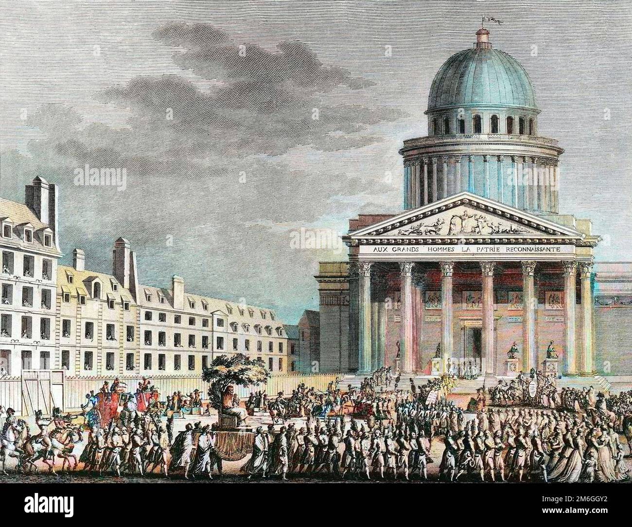 Révolution francaise de 1789 - Révolution française : Apotheose de Jean Jacques Rousseau (1712-1778), sa traduction au Panthéon le 11 octobre 1794. Banque D'Images