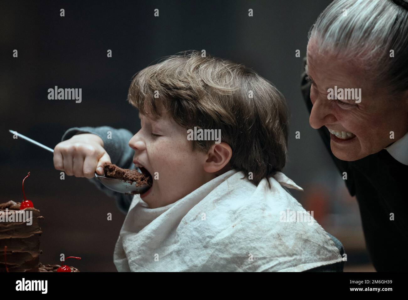 Matilda The musical Charlie Hodson-Prior, Emma Thompson Banque D'Images