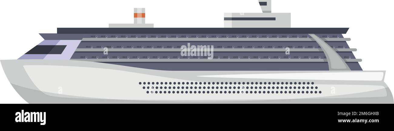 Icône de dessin animé de navire de passagers. Vue latérale du Cruiser Illustration de Vecteur