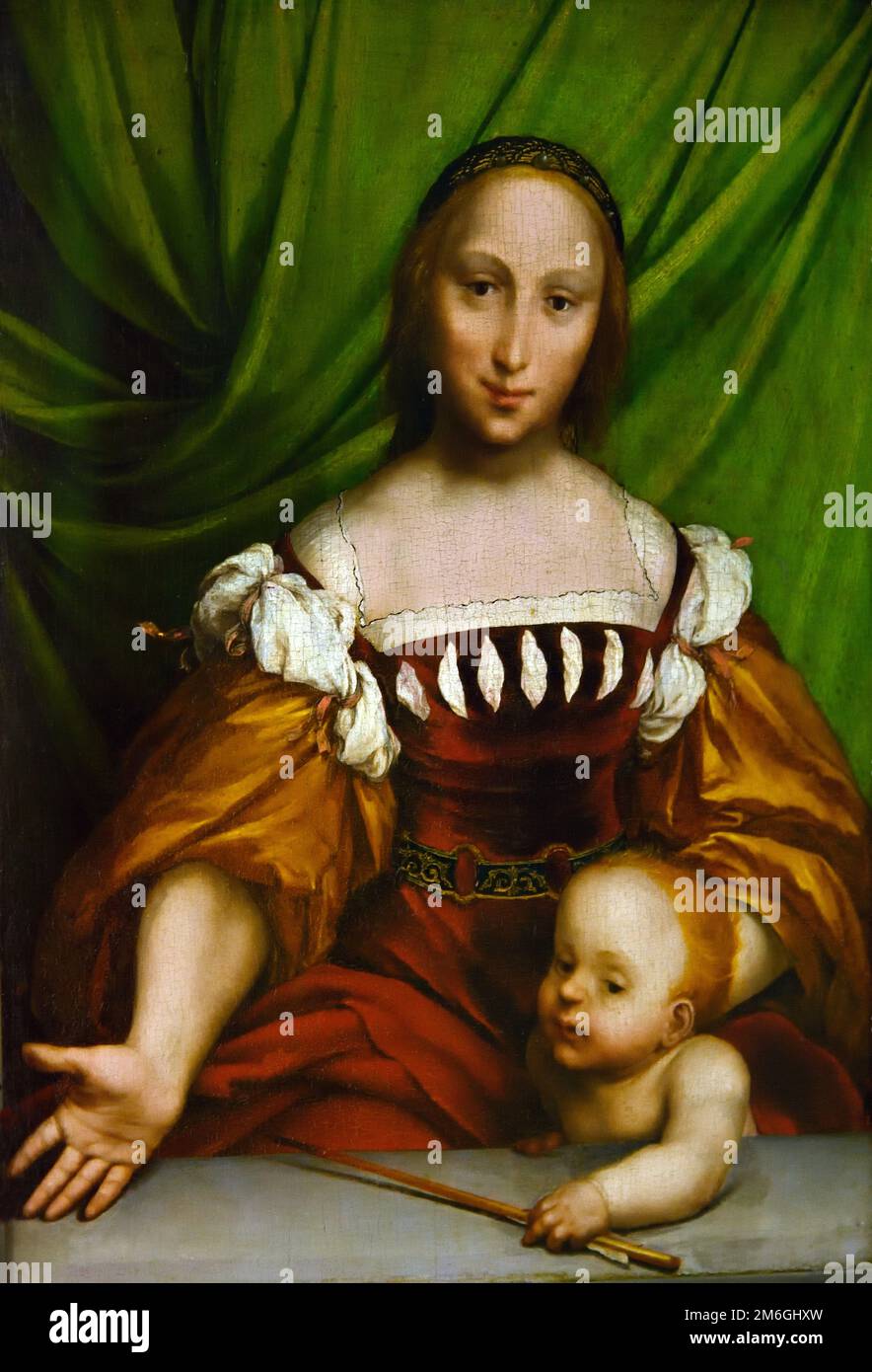 Vénus et Cupid 1526 par Hans Holbein (le plus jeune) 1497-1543, Allemagne l'histoire psyché est si belle que la déesse jalouse Vénus commande à son fils Cupid de faire sa chute en amour avec un homme indigne. Cependant, Cupid tombe amoureux de psyché lui-même. Banque D'Images