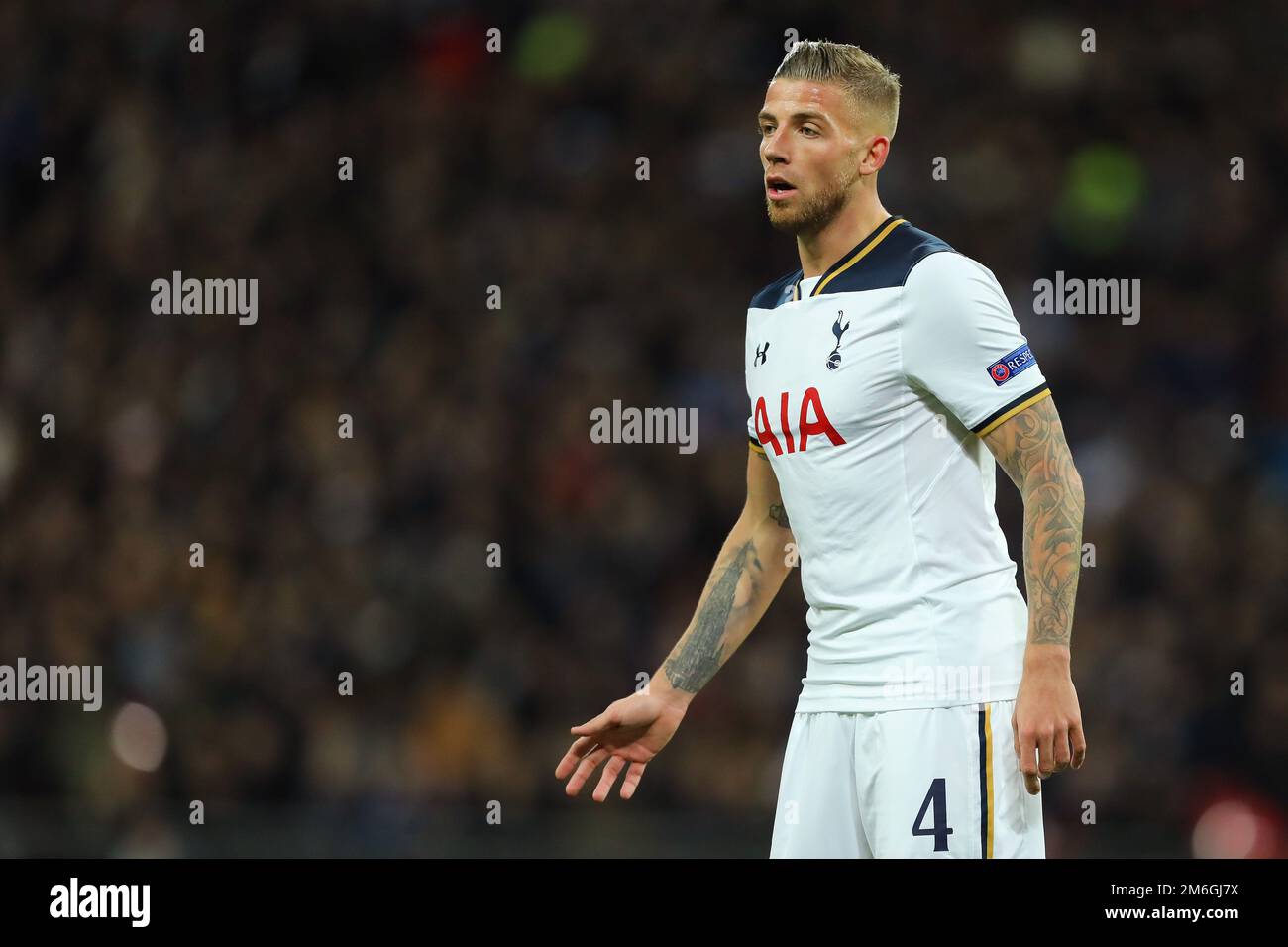 Toby Alderweireld of Tottenham Hotspur - Tottenham Hotspur v KAA Gent, UEFA Europa League, Round of 32, second Leg, Wembley Stadium, Londres - 23rd février 2017. Banque D'Images