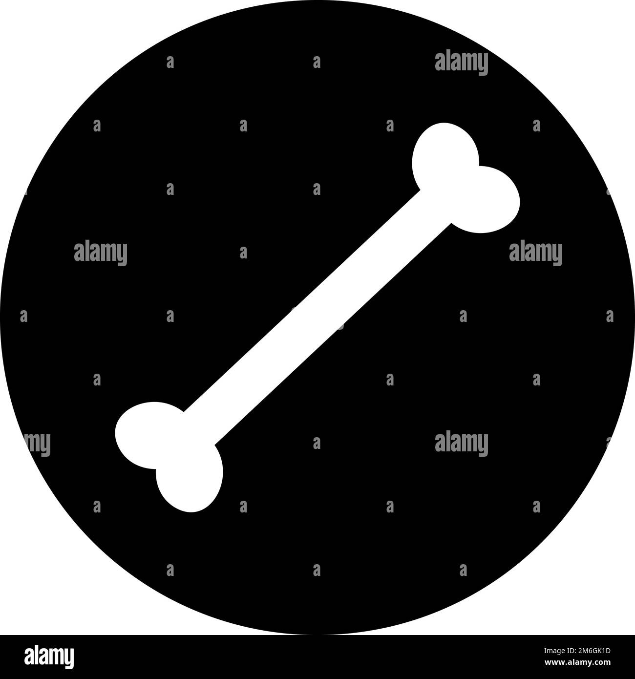 Icône de silhouette d'os rond. Vecteur modifiable. Illustration de Vecteur