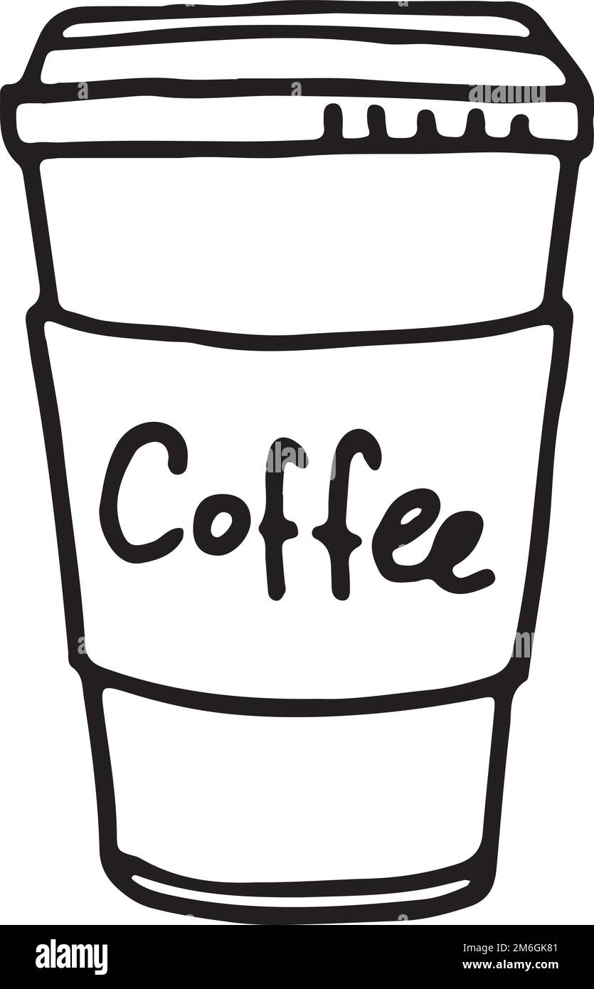 Icône de la gamme de tasses jetables de café. Boisson à emporter Illustration de Vecteur