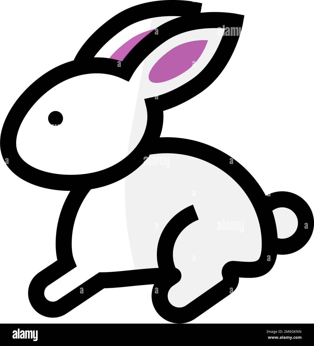 Icône de lapin Hopping. Signe du zodiaque japonais. Vecteur modifiable. Illustration de Vecteur