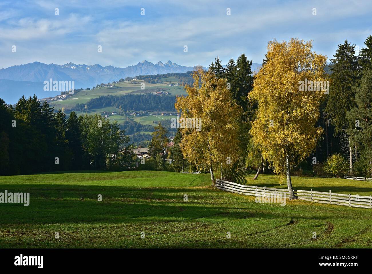 Tyrol du Sud près de Meran-Schenna, vue sur le groupe de texte, Italie Banque D'Images