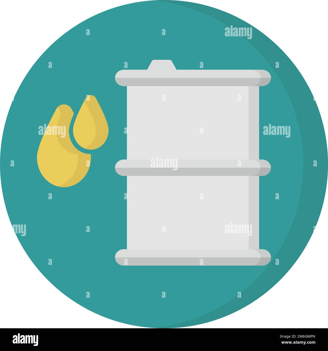 Icône ronde d'huile et de tambour. Vecteur modifiable. Illustration de Vecteur