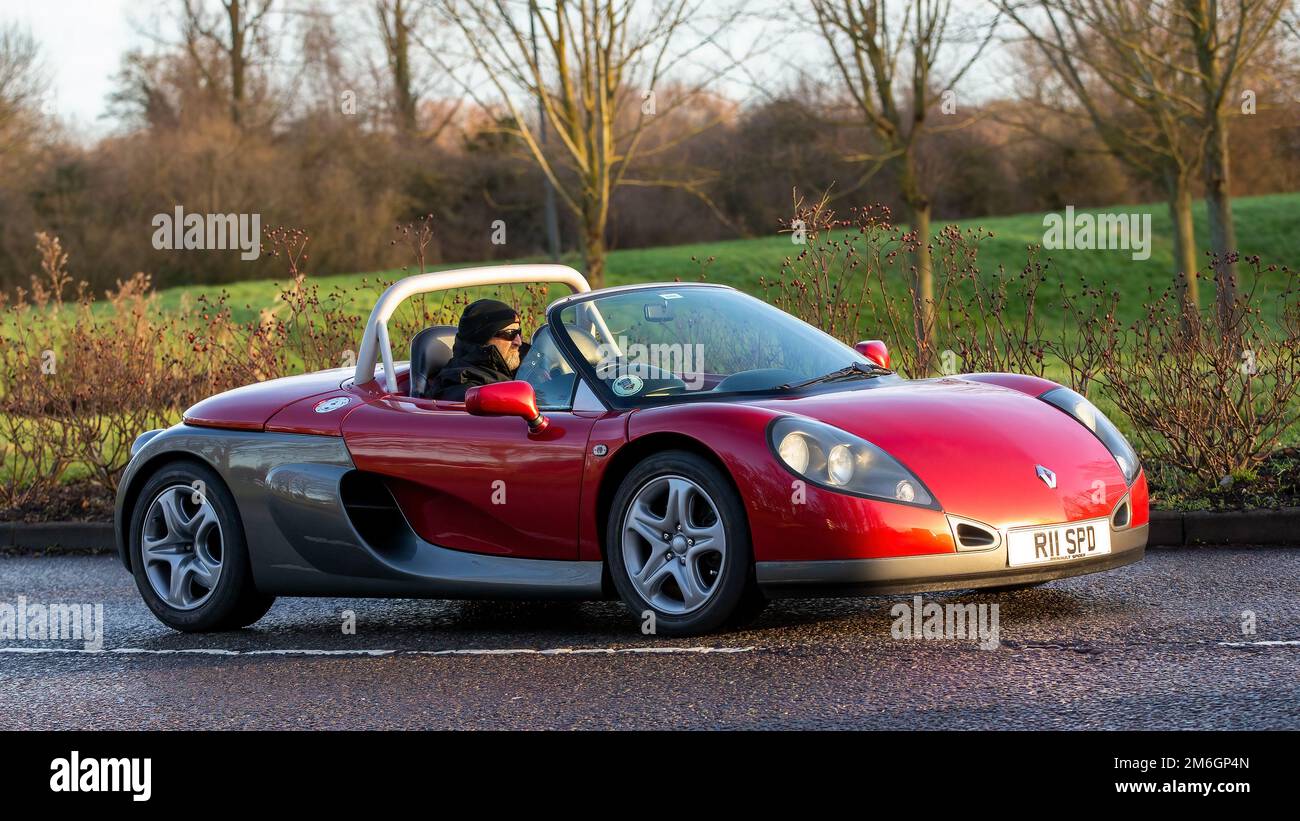 1997 voiture classique rouge Renault Sport Spider Banque D'Images