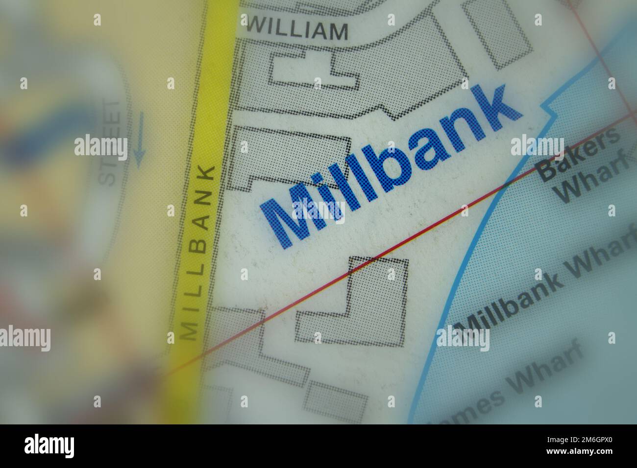 Millbank District de la ville portuaire de Southampton, Hampshire, Royaume-Uni atlas carte nom de la ville Banque D'Images