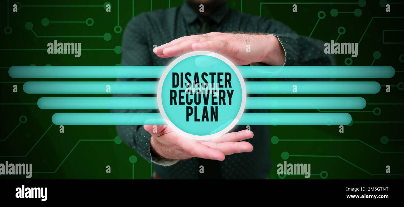 Affichage conceptuel du plan de reprise après sinistre. Photo conceptuelle présentant des mesures de sauvegarde contre une situation dangereuse Banque D'Images