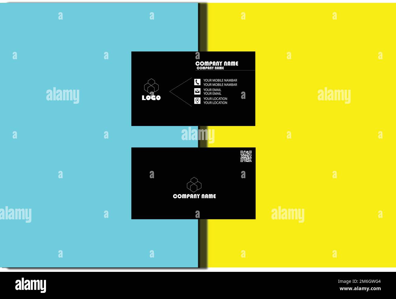 Modèle de carte de visite noir Illustration de Vecteur
