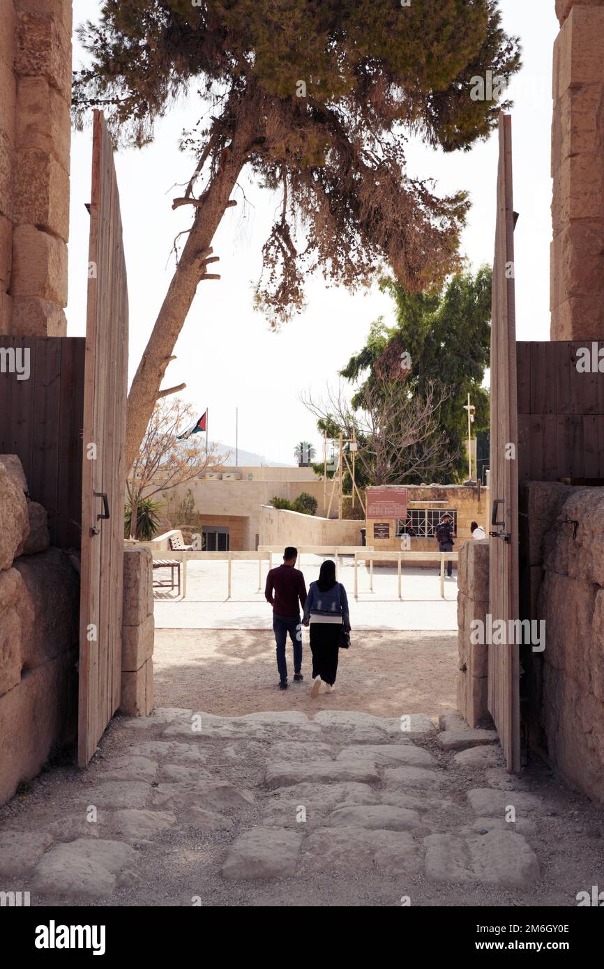 Une vue sur les ruines de Jerash à l'extérieur d'Amman Jordanie Banque D'Images