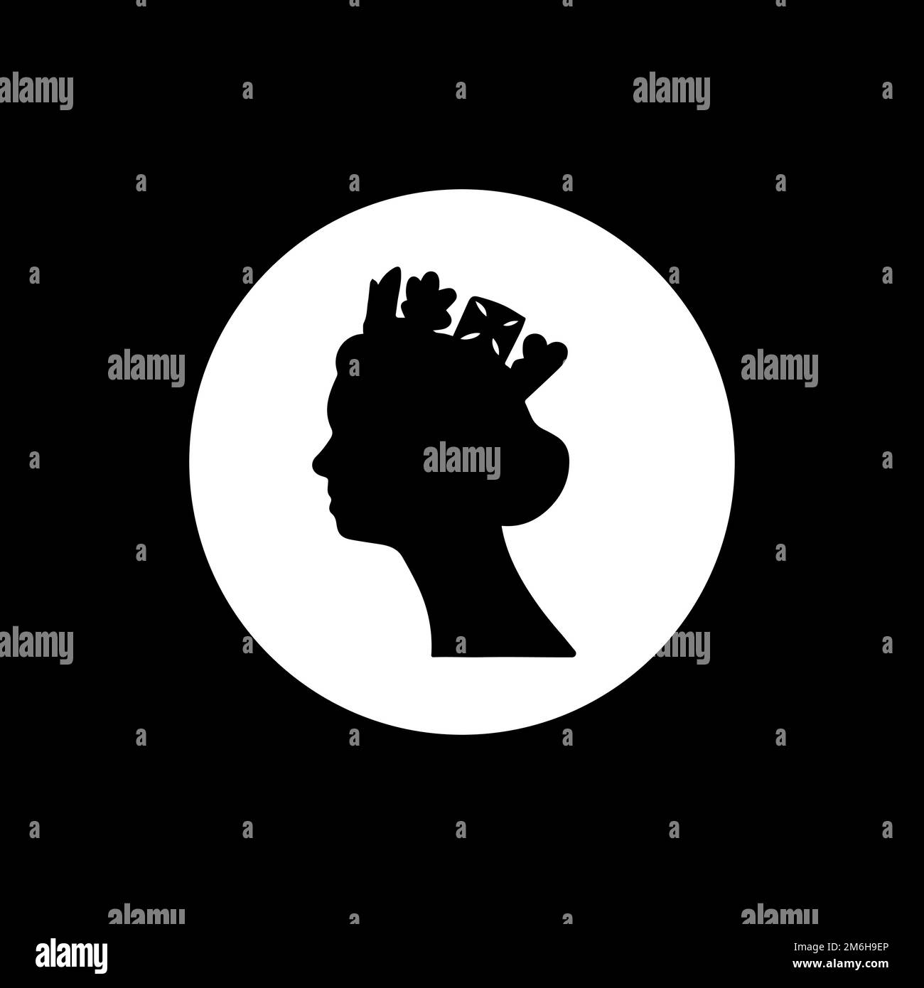 Silhouette vectorielle noire de la reine Elizabeth Illustration de Vecteur