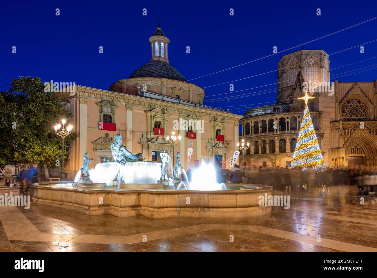Plaza de la Virgen, Valence, Communauté Valencienne, Espagne Banque D'Images