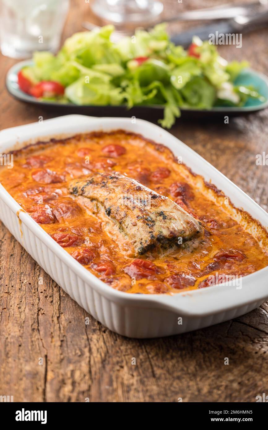 Filet de porc dans une sauce à la crème Banque D'Images