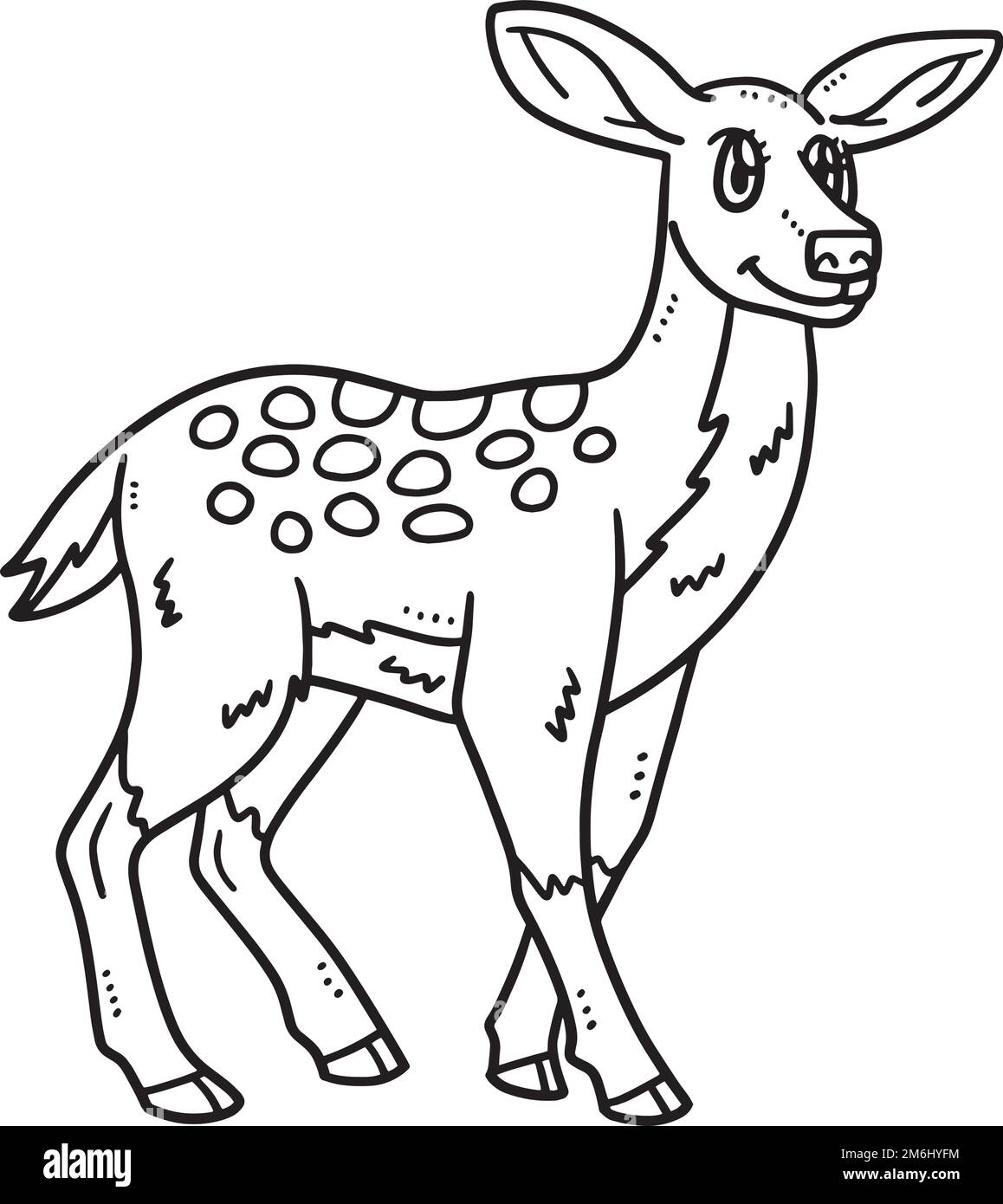 Biche Dessin Facile Faune mammifère biche Banque d'images vectorielles - Alamy