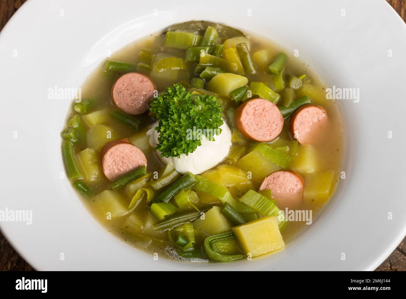 Soupe de pommes de terre et de haricots du Luxembourg Banque D'Images