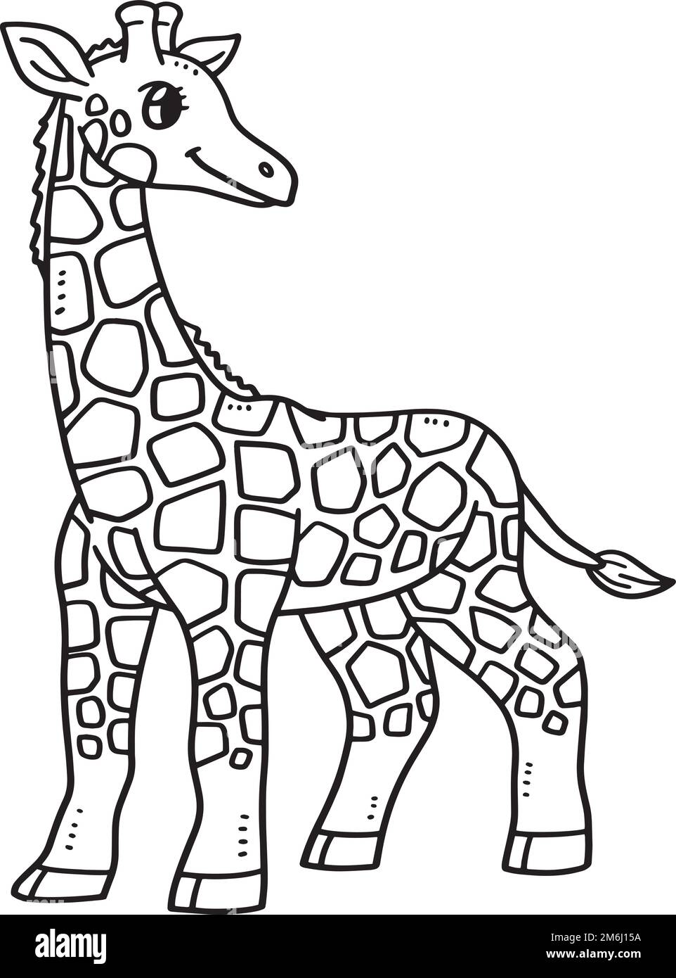 Mère Giraffe page de coloriage isolée pour enfants Illustration de Vecteur