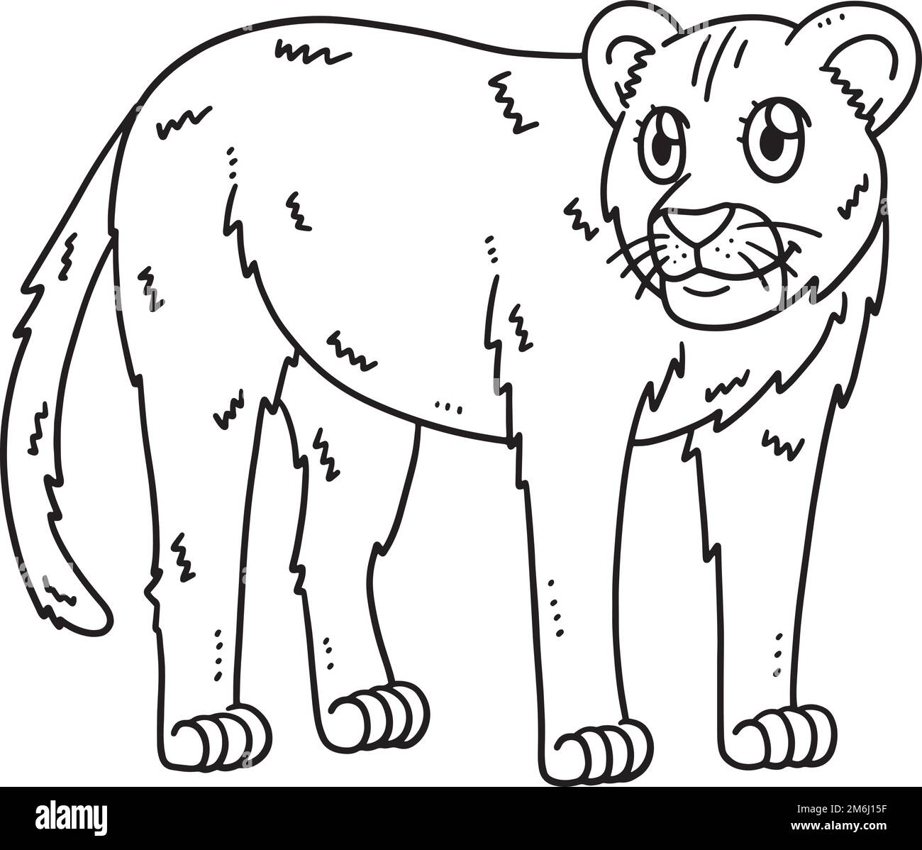 Page de coloriage isolée pour mère Lion pour enfants Illustration de Vecteur