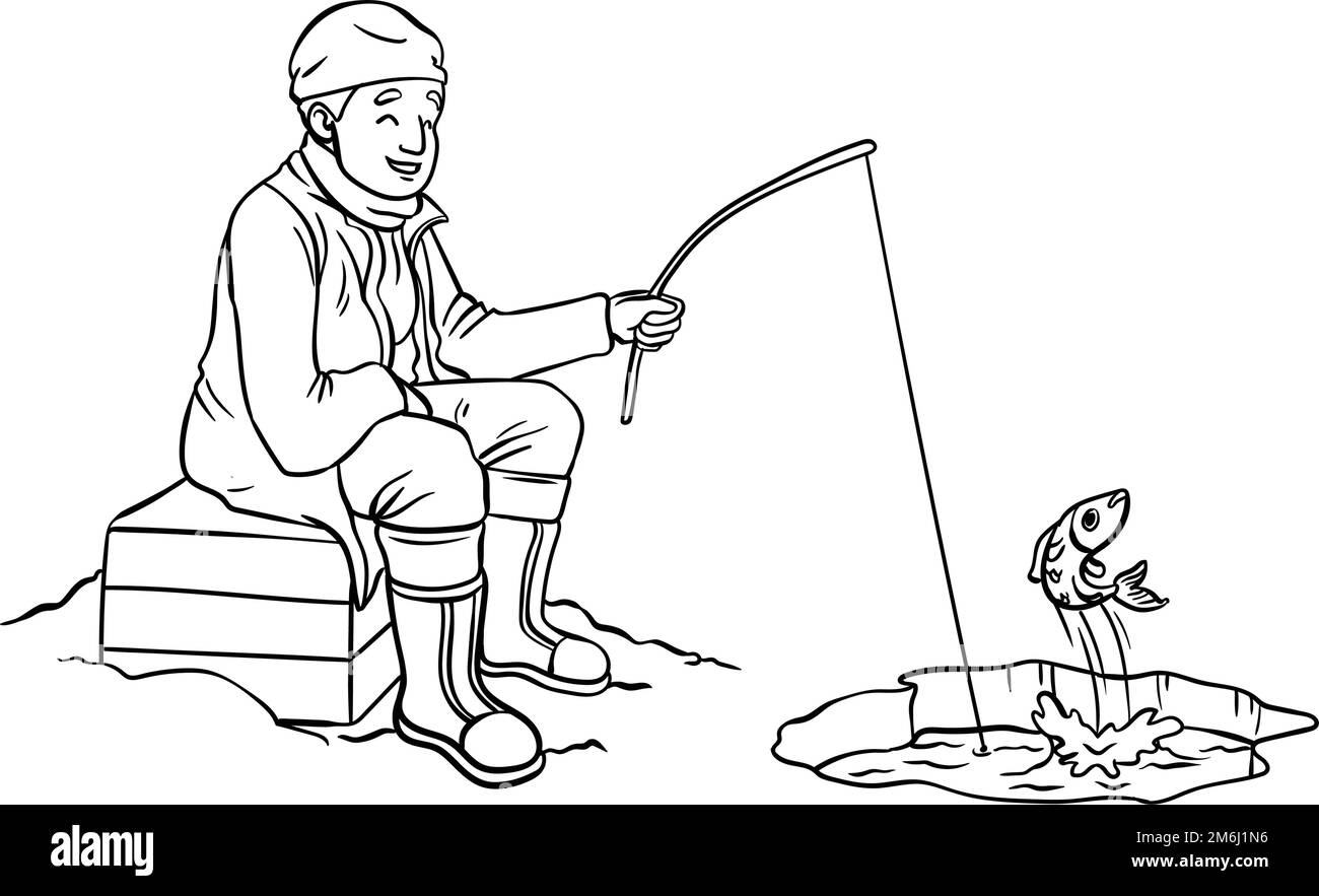 Outil De Pêche Page De Coloriage Isolée De La Pêche Sur Glace Pour Les  Enfants Image Pinces De Pêche Amazon, image size:1300x883