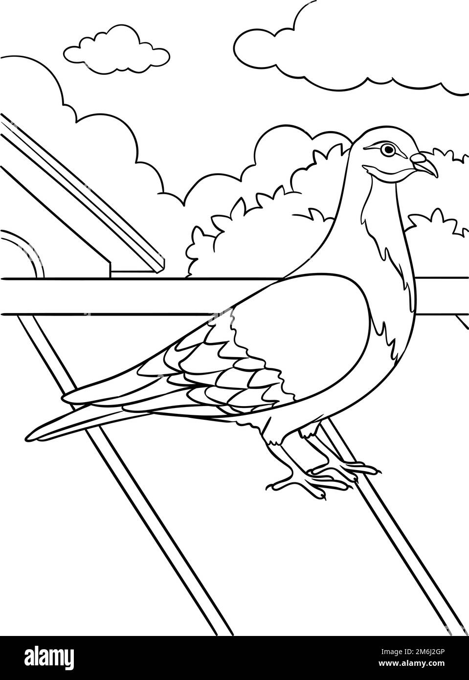 Pigeon coloriage page pour enfants Illustration de Vecteur