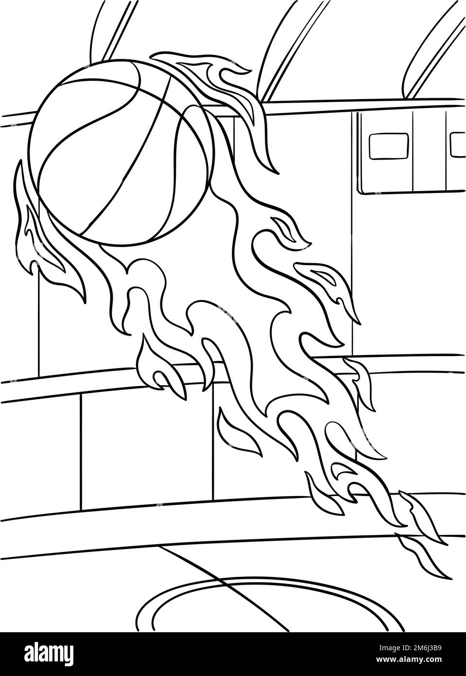 Balle de basket-ball en feu page de coloriage pour enfants Illustration de Vecteur Balle de basket-ball en feu page de coloriage pour enfants Illustration de Vecteur