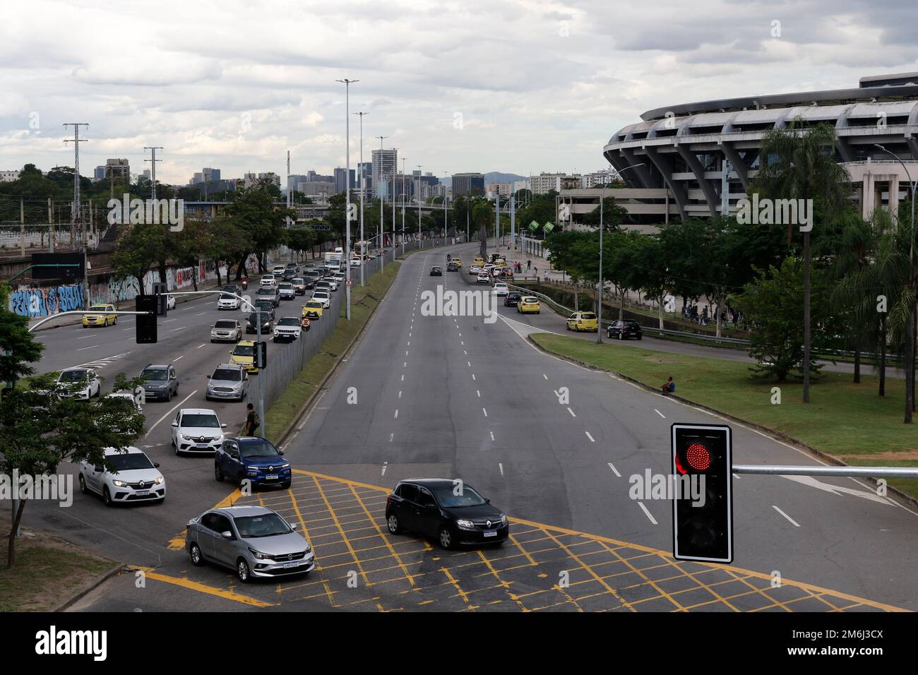 Avenue King Pelé au stade Macaranã, panneau de rue. Hommage au célèbre joueur brésilien de football Pele, Edson Arantes do Nascimento - Rio de Janeiro Brésil Banque D'Images