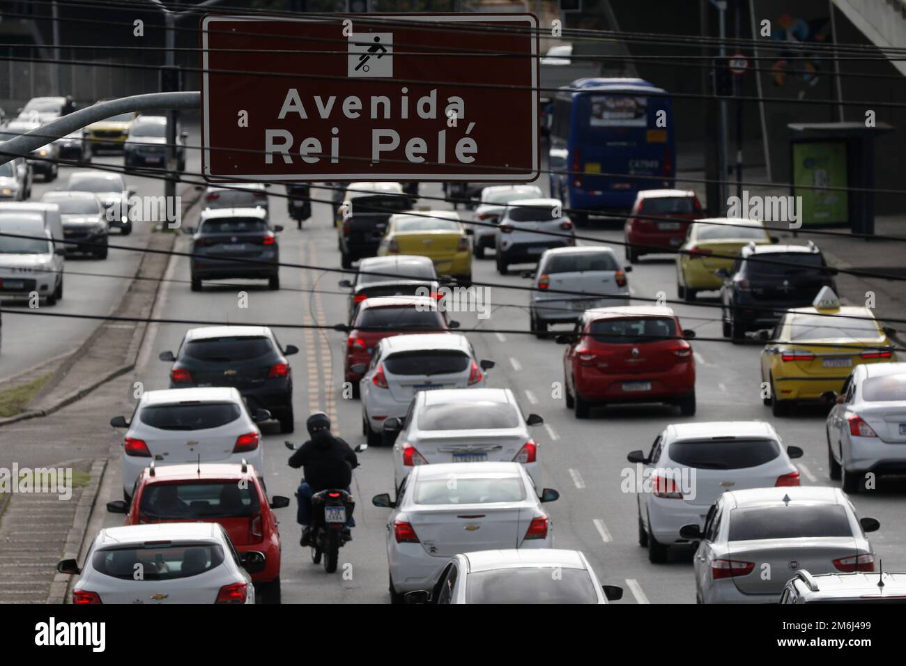 Avenue King Pelé au stade Macaranã, panneau de rue. Hommage au célèbre joueur brésilien de football Pele, Edson Arantes do Nascimento - Rio de Janeiro Brésil Banque D'Images