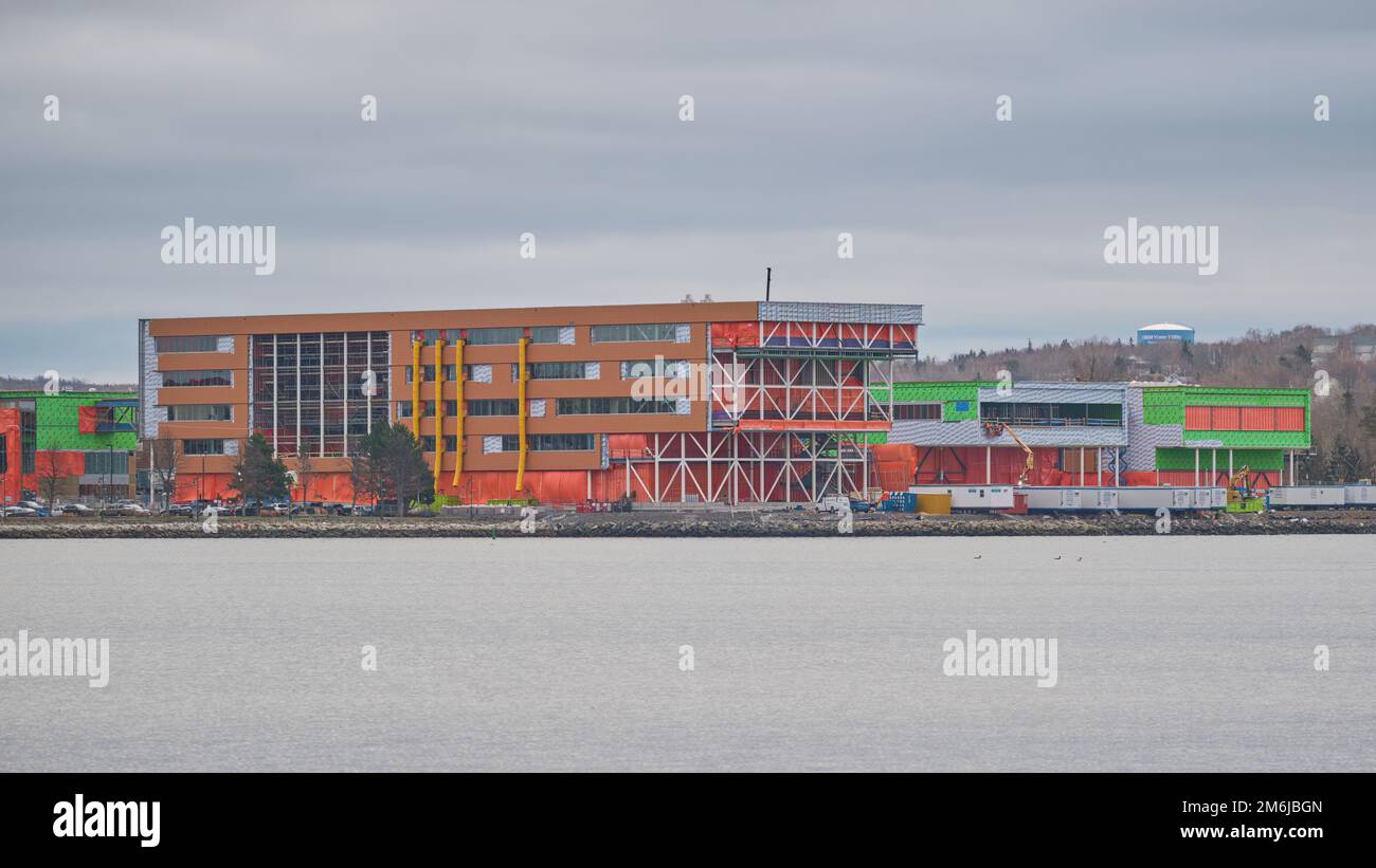 Un nouveau campus du Nova Scotia Community College est en construction sur le front de mer de Sydney. Il remplacera l'actuel campus Marconi sur le site de Banque D'Images