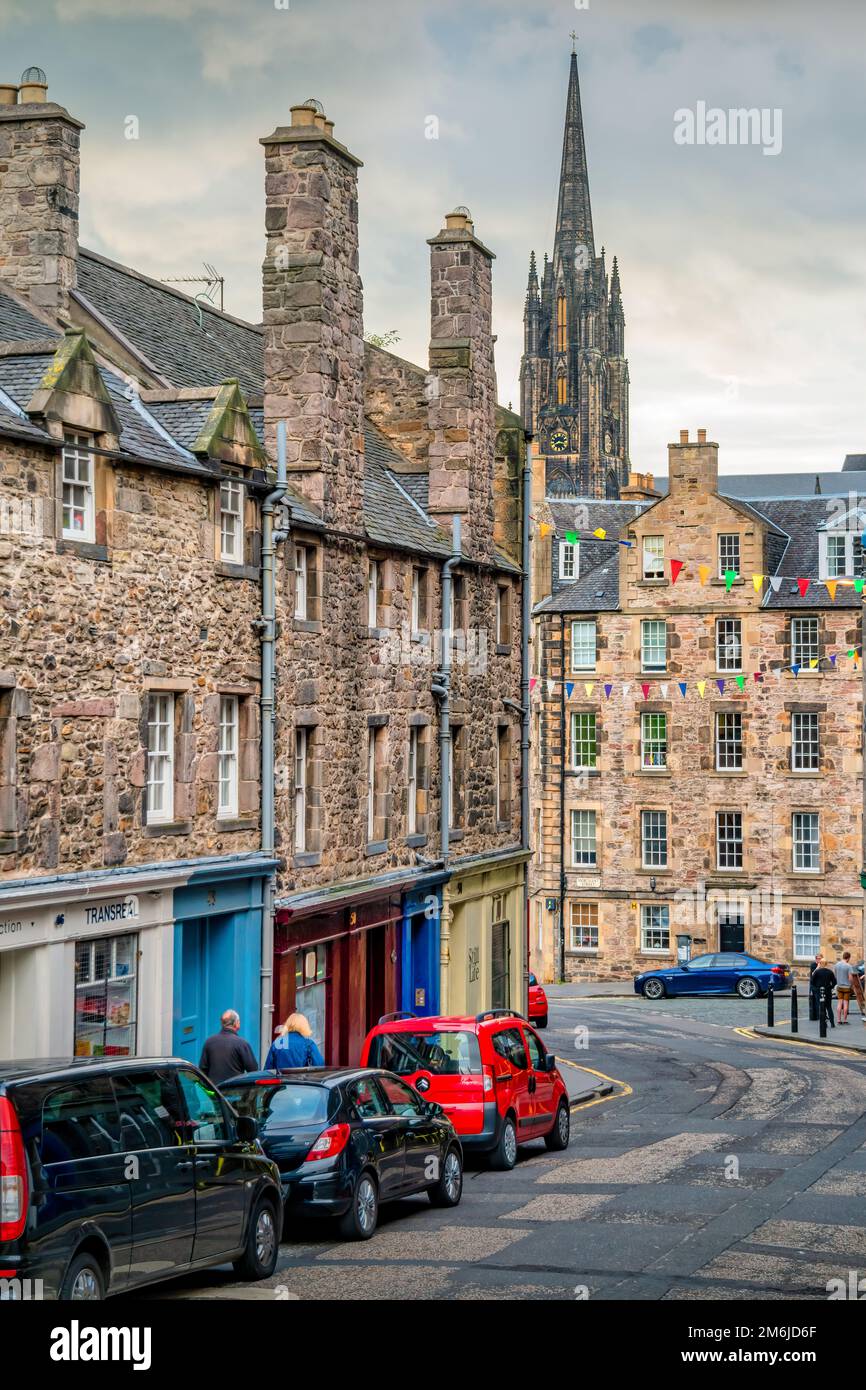 Candlemaker Row dans la vieille ville d'Édimbourg, Écosse Banque D'Images