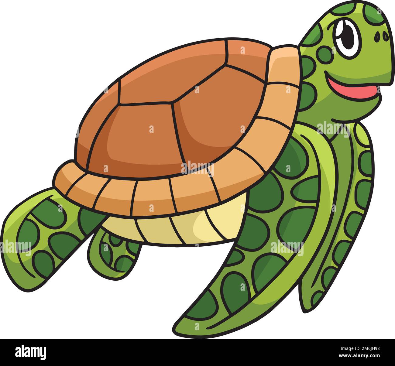 Tortue Marine Animal Cartoon couleur Clipart Illustration de Vecteur