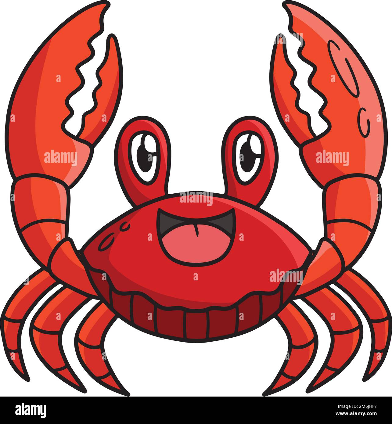 Crabes jamaïcains rouges, dessin animé d'animaux marins Illustration de Vecteur